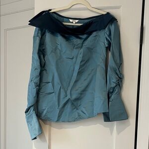 J.ING Teal Off One Shoulder Blouse